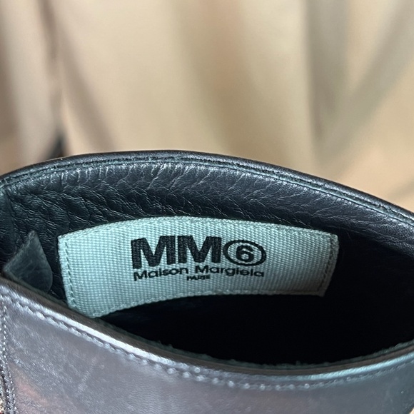 MM6 MAISON MARTIN MARGIELA Black Décolleté Platform Heel Bootie Size 38 - Picture 14 of 17
